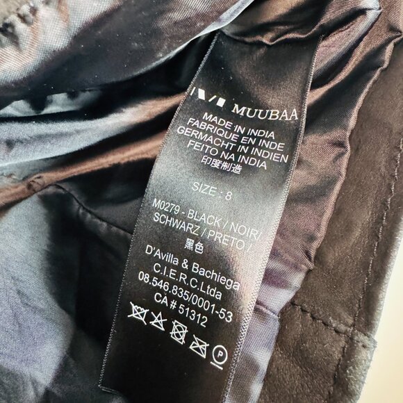 Muubaa Goat Leather Jacket Womens 4 black motorcycle asymmetrical zip - Picture 6 of 7